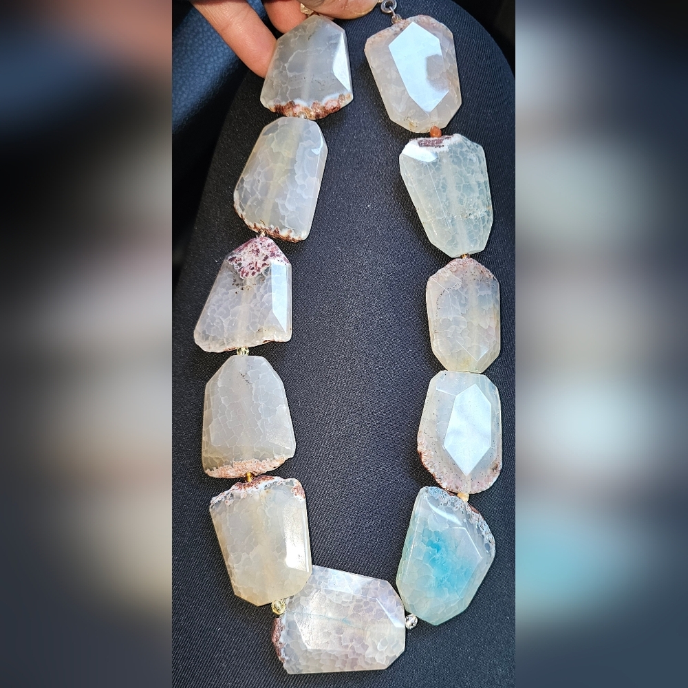 Agate Multi-Color Stone Necklace - Picture 2 of 8
